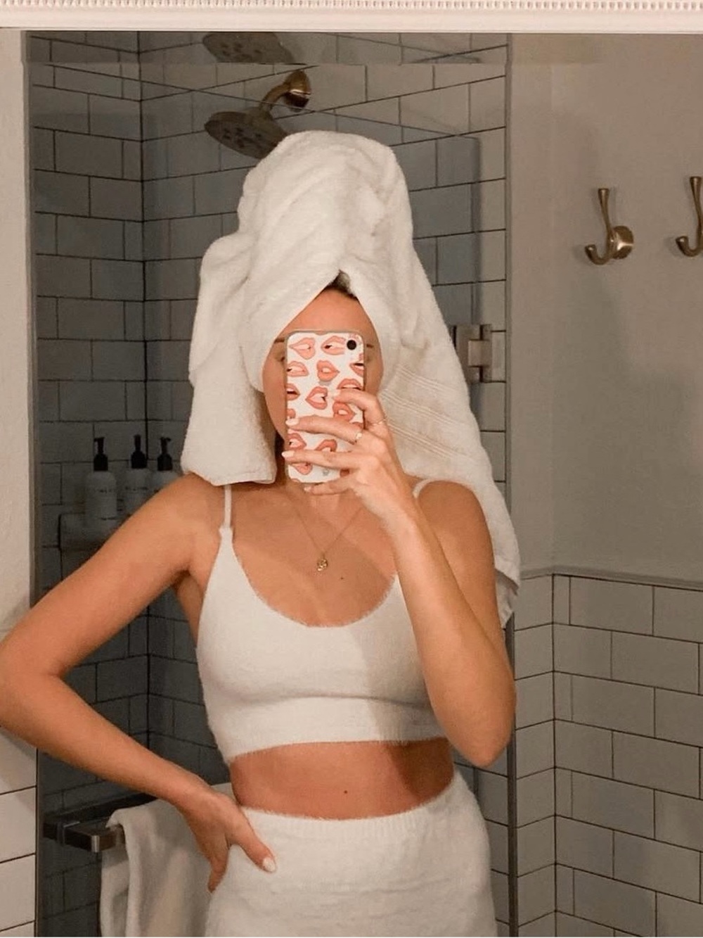 For Love And Lemons White Fuzzy Bralette